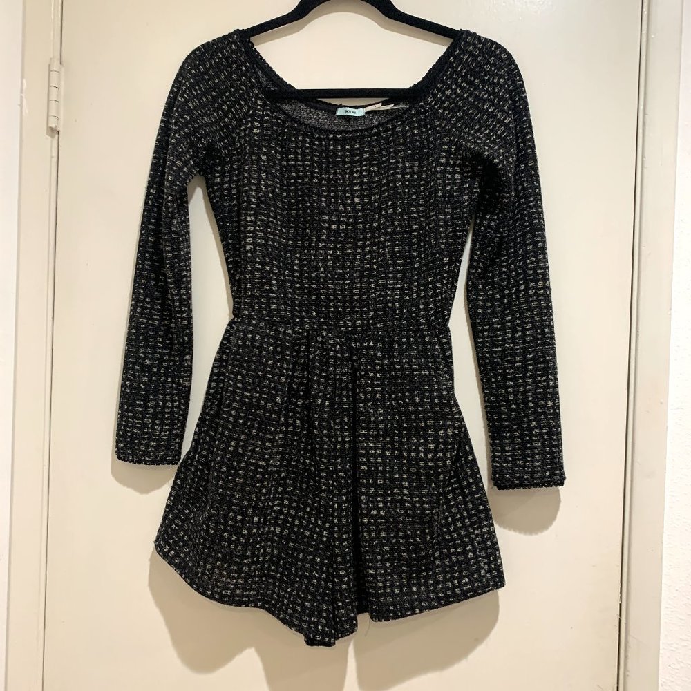 Long Sleeve Romper | Black & White